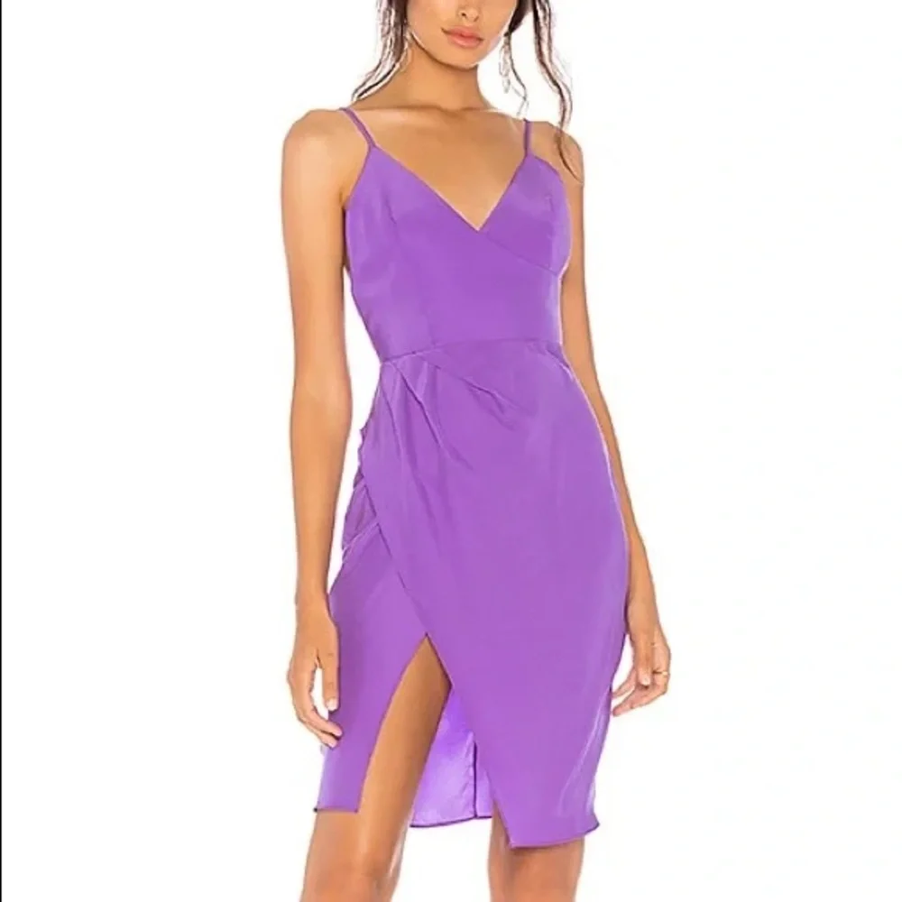 Amanda Uprichard Purple Midi Dress - Picture 1 of 10